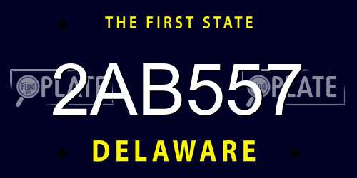 2AB557 Delaware License Plate