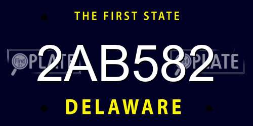 2AB582 Delaware License Plate