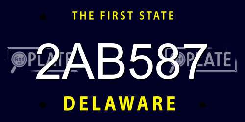 2AB587 Delaware License Plate