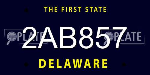 2AB857 Delaware License Plate