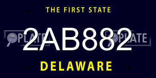 2AB882 Delaware License Plate