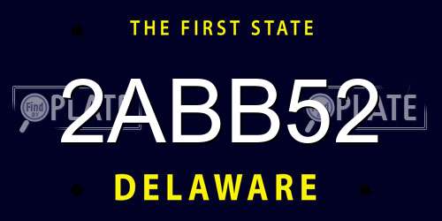 2ABB52 Delaware License Plate