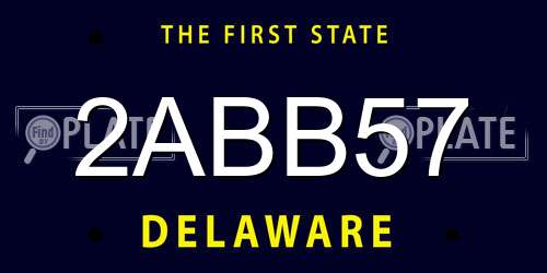 2ABB57 Delaware License Plate