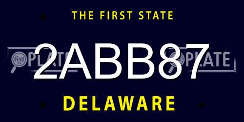 2ABB87 Delaware License Plate