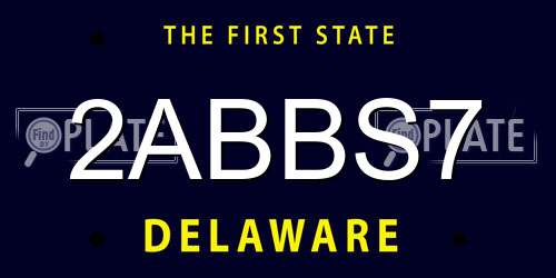 2ABBS7 Delaware License Plate