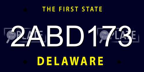 2ABD173 Delaware License Plate