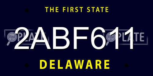 2ABF611 Delaware License Plate