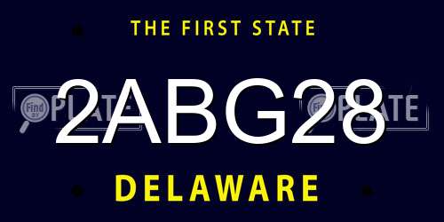 2ABG28 Delaware License Plate