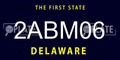 2ABM06 Delaware License Plate