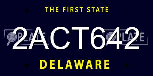 2ACT642 Delaware License Plate