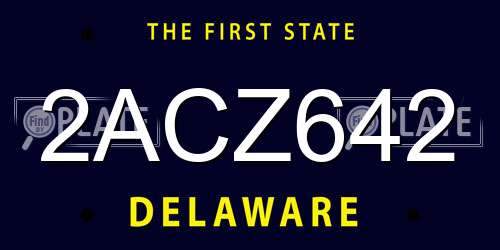 2ACZ642 Delaware License Plate