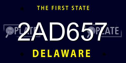 2AD657 Delaware License Plate