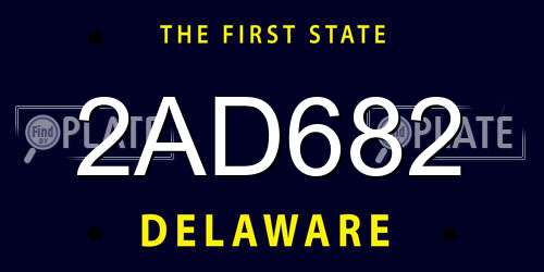 2AD682 Delaware License Plate