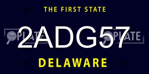 2ADG57 Delaware License Plate