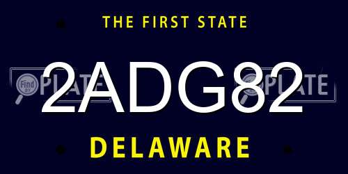 2ADG82 Delaware License Plate