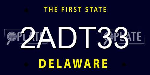 2ADT33 Delaware License Plate