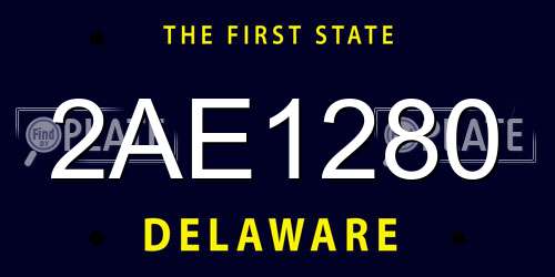 2AE1280 Delaware License Plate