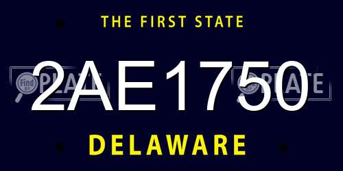 2AE1750 Delaware License Plate
