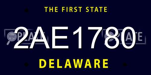 2AE1780 Delaware License Plate