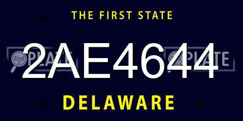 2AE4644 Delaware License Plate