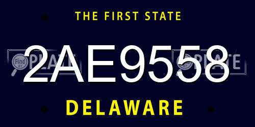 2AE9558 Delaware License Plate