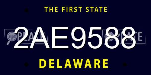 2AE9588 Delaware License Plate