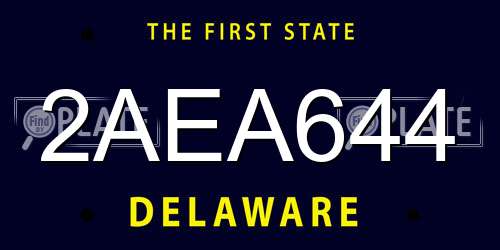 2AEA644 Delaware License Plate