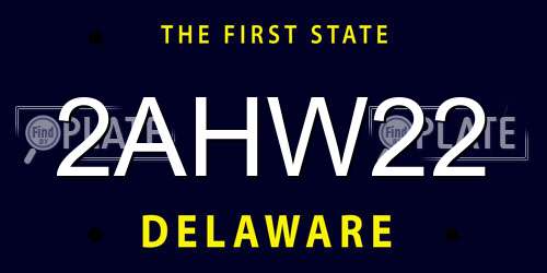 2AHW22 Delaware License Plate