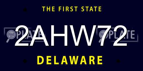 2AHW72 Delaware License Plate