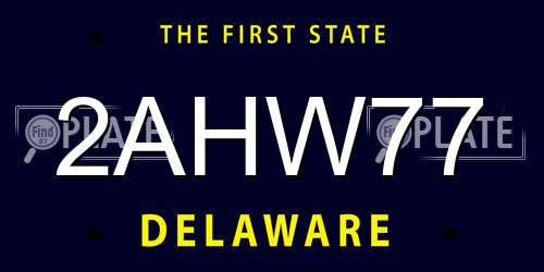 2AHW77 Delaware License Plate