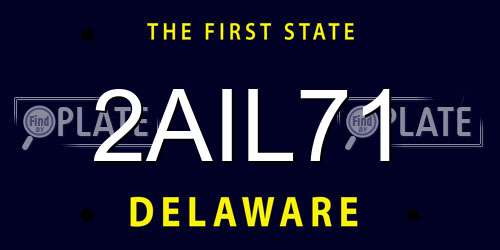 2AIL71 Delaware License Plate