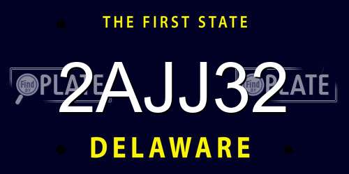 2AJJ32 Delaware License Plate
