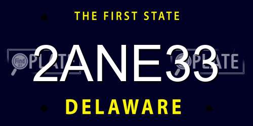 2ANE33 Delaware License Plate