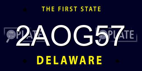 2AOG57 Delaware License Plate
