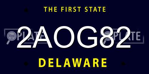 2AOG82 Delaware License Plate