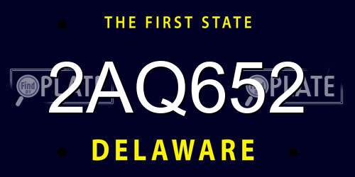 2AQ652 Delaware License Plate