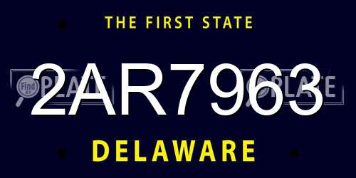 2AR7963 Delaware License Plate