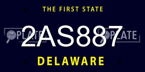 2AS887 Delaware License Plate