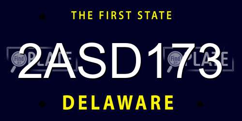 2ASD173 Delaware License Plate