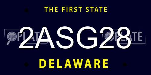 2ASG28 Delaware License Plate