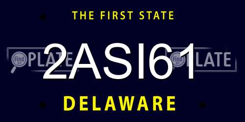 2ASI61 Delaware License Plate