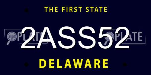 2ASS52 Delaware License Plate