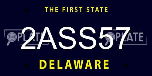 2ASS57 Delaware License Plate