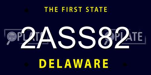 2ASS82 Delaware License Plate