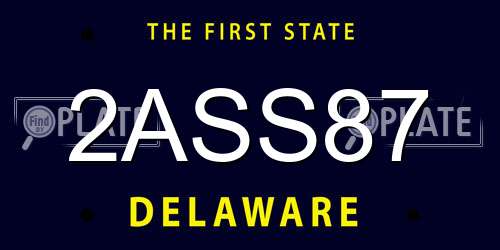 2ASS87 Delaware License Plate