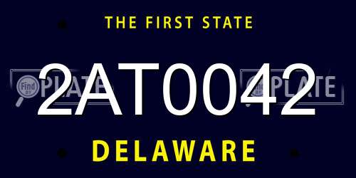 2AT0042 Delaware License Plate