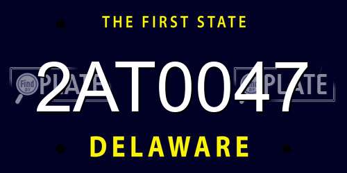 2AT0047 Delaware License Plate