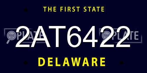 2AT6422 Delaware License Plate