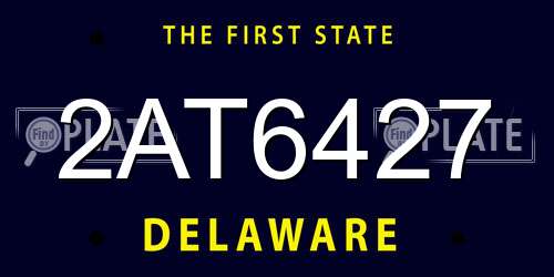 2AT6427 Delaware License Plate