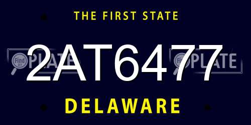 2AT6477 Delaware License Plate